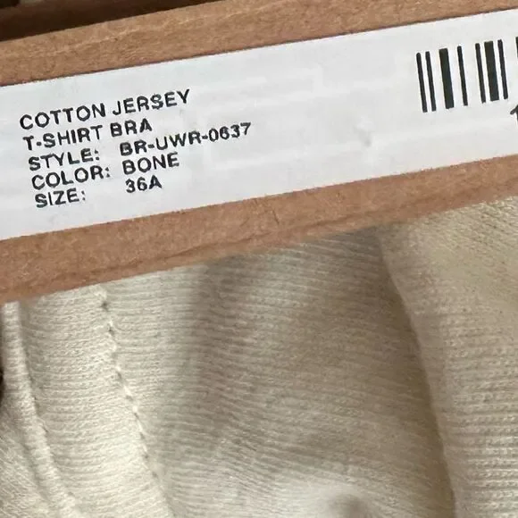 NWT SKIMS Cotton Jersey T Shirt Bra In Bone White - Picture 8 of 8